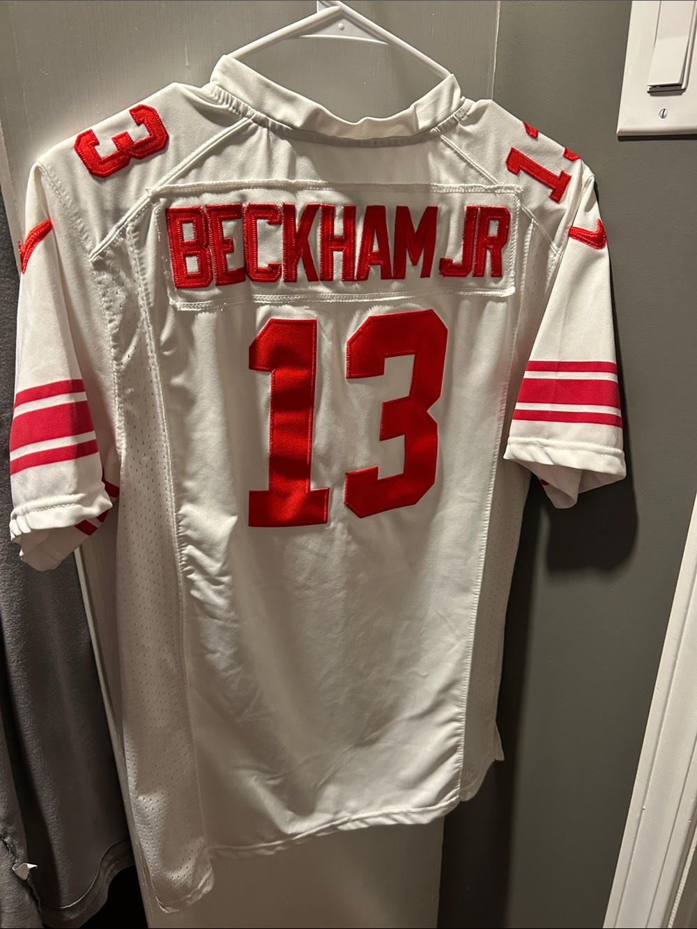 NFL White and Red Beckham Jr. #13 Football Jersey